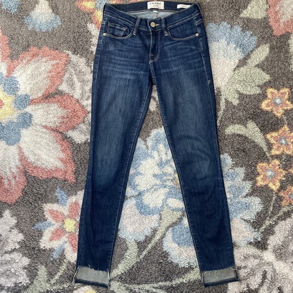 Frame Jeans Womens Size 24 Le Skinny de Jeanne Casual Blue Normcore Basic Pants - Picture 10 of 11